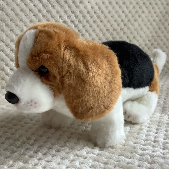 DEMDACO Plush Beagle Basset Hound Realistic Puppy Dog Stuffed Animal Toy - Picture 6 of 16